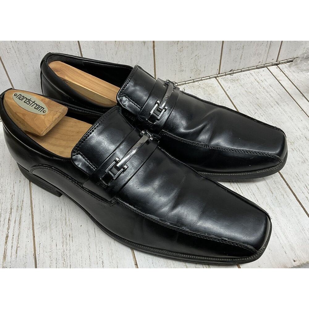 Dexter Memory Foam Comfort Shoes Men's Size 9.5 Black Loafers Slip-On Square Toe
